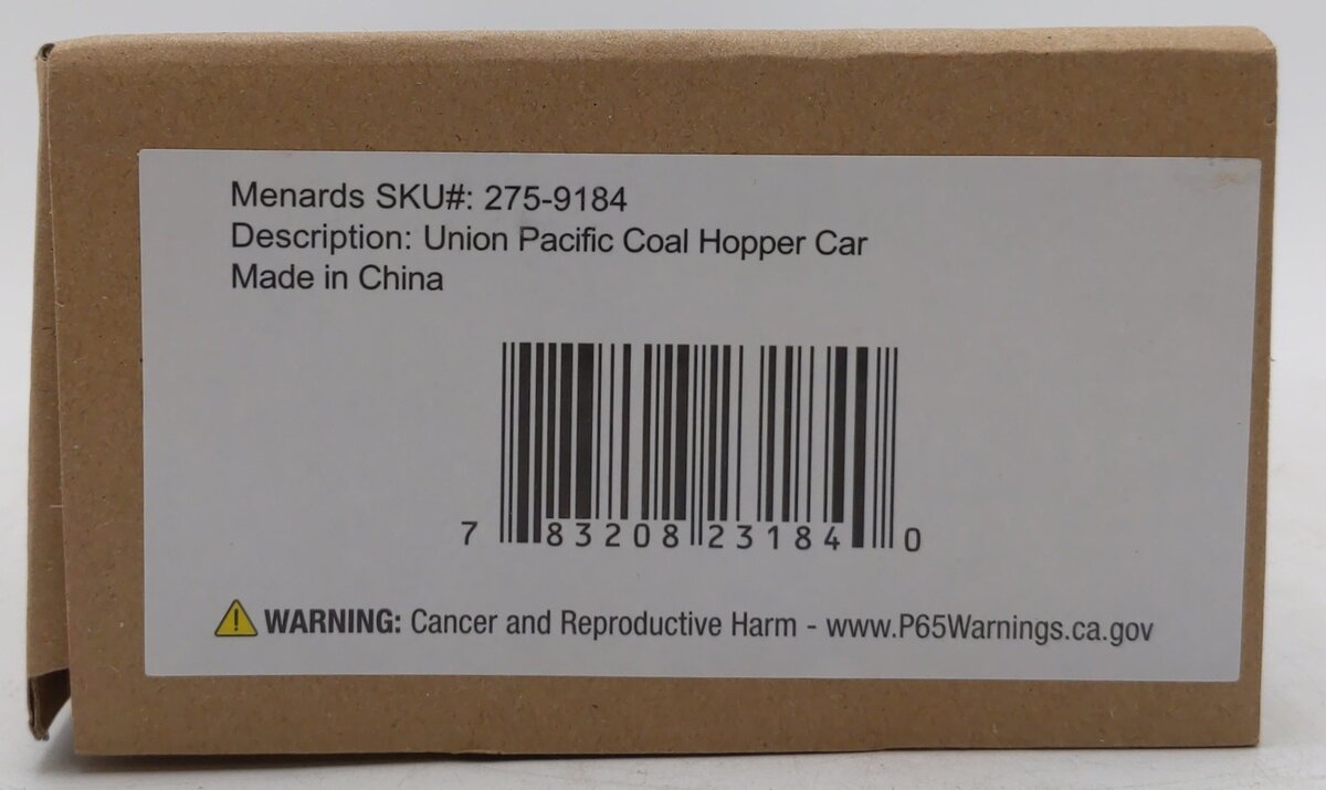 Menards 275-9184 O Scale Union Pacific Coal Hopper Car #1732 EX/Box
