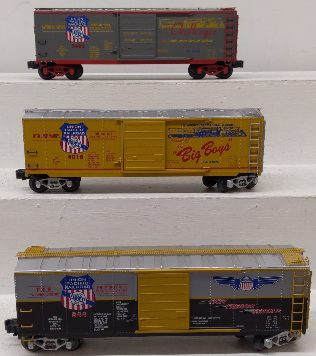 K-Line K761-2111A O Gauge Union Pacific 3-Car Boxcar Set EX/Box