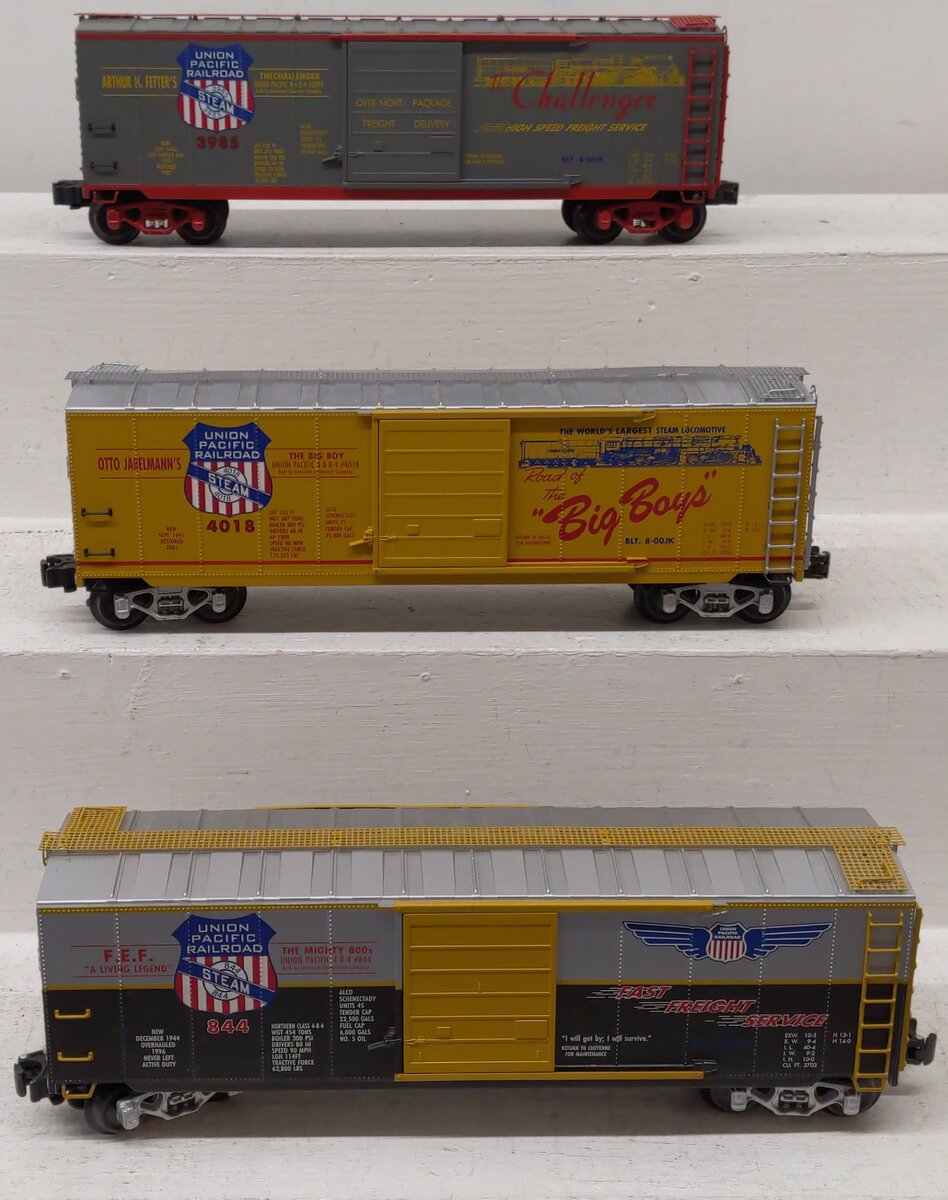 K-Line K761-2111A O Gauge Union Pacific 3-Car Boxcar Set EX/Box
