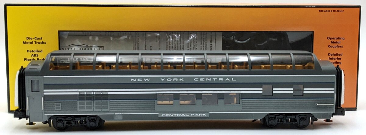 MTH 30-6784 O Gauge New York Central "Central Park" 60' Streamlined Vista Dome NIB