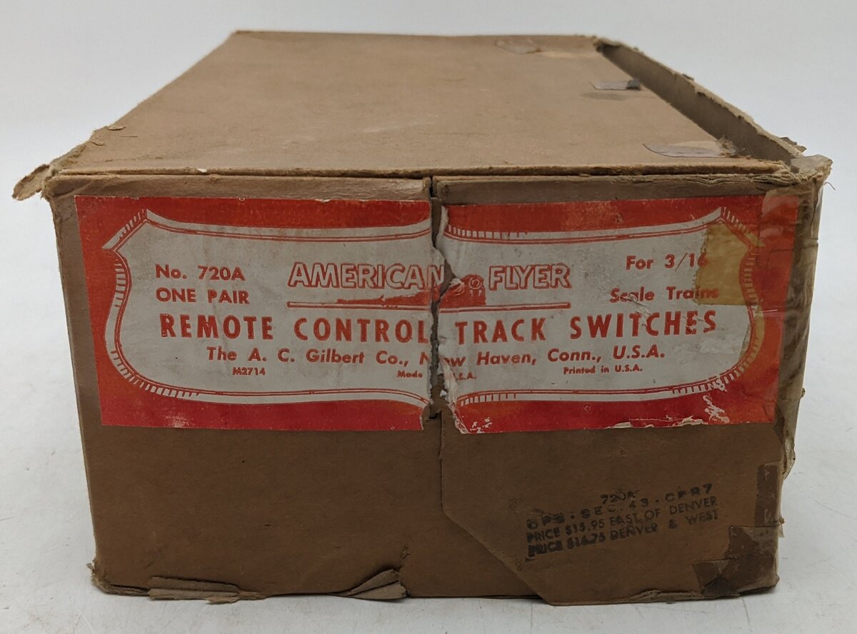 American Flyer 720A Vintage S Electric Remote Control Switches (Pair) VG/Box