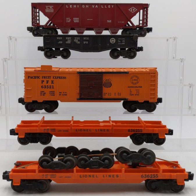 Lionel 6362, 3625, 2452 & 6352 O Gauge Vintage Postwar Freight Cars [5] VG/Box
