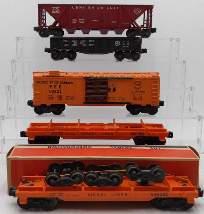 Lionel 6362, 3625, 2452 & 6352 O Gauge Vintage Postwar Freight Cars [5] VG/Box
