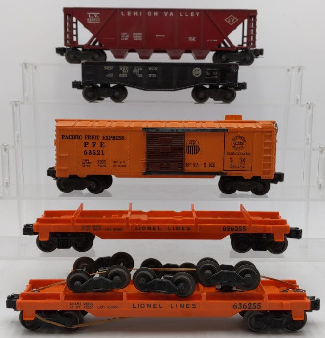 Lionel 6362, 3625, 2452 & 6352 O Gauge Vintage Postwar Freight Cars [5] VG/Box
