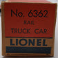 Lionel 6362, 3625, 2452 & 6352 O Gauge Vintage Postwar Freight Cars [5] VG/Box