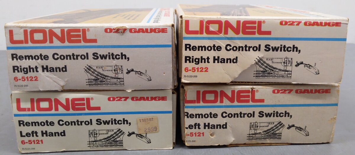 Lionel O Assorted Remote Control Switches 6-5121, 6-5122 [4] VG/Box