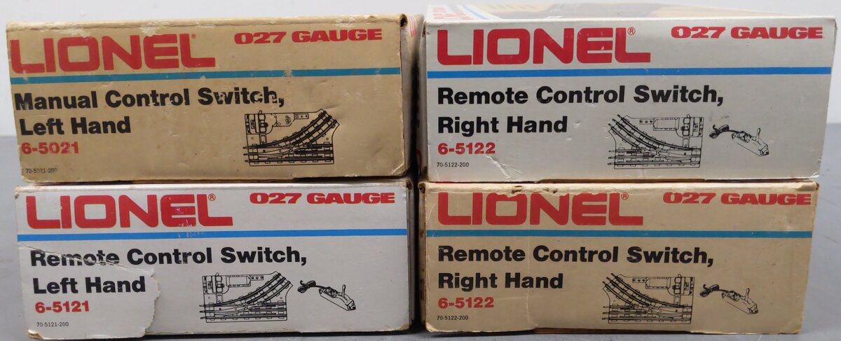 Lionel O Assorted Remote Control Switches 6-5121, 6-5122 [4] VG/Box