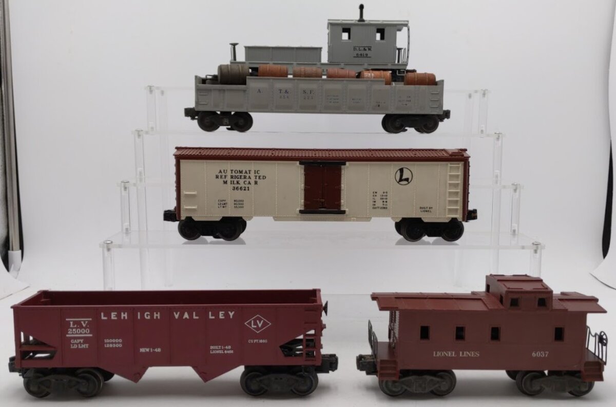 Lionel 6419, 6456, 6225, 36621 & 6037 O Gauge Freight & Operating Cars [5] VG/Box