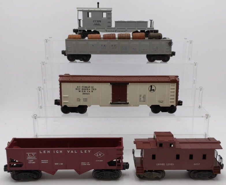 Lionel 6419, 6456, 6225, 36621 & 6037 O Gauge Freight & Operating Cars [5] VG/Box