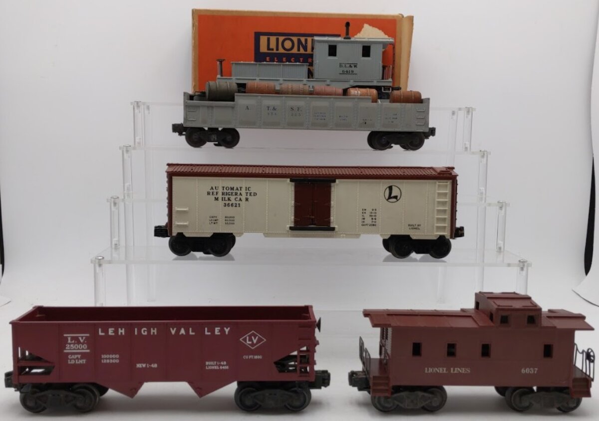 Lionel 6419, 6456, 6225, 36621 & 6037 O Gauge Freight & Operating Cars [5] VG/Box