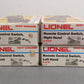 Lionel O Assorted Remote Control Switches 5-5121, 5-5122 [4] VG/Box