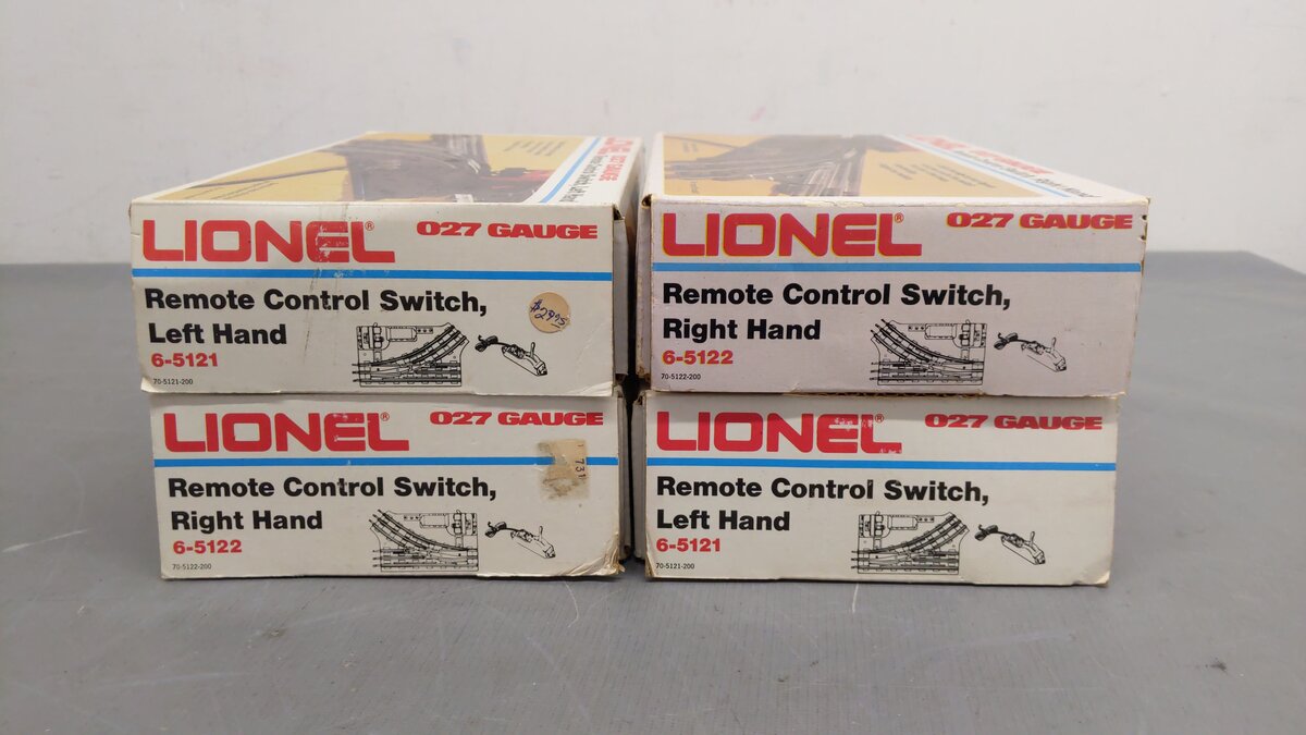 Lionel O Assorted Remote Control Switches 5-5121, 5-5122 [4] VG/Box