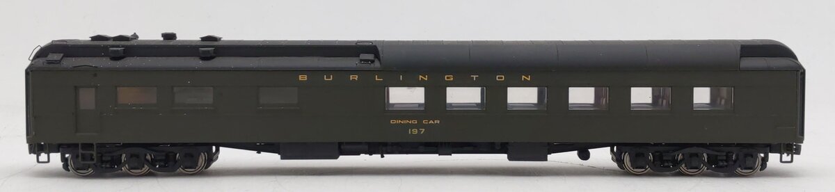 Walthers 932-10153 HO Scale Custom CBQ Heavyweight Diner Car #197 EX