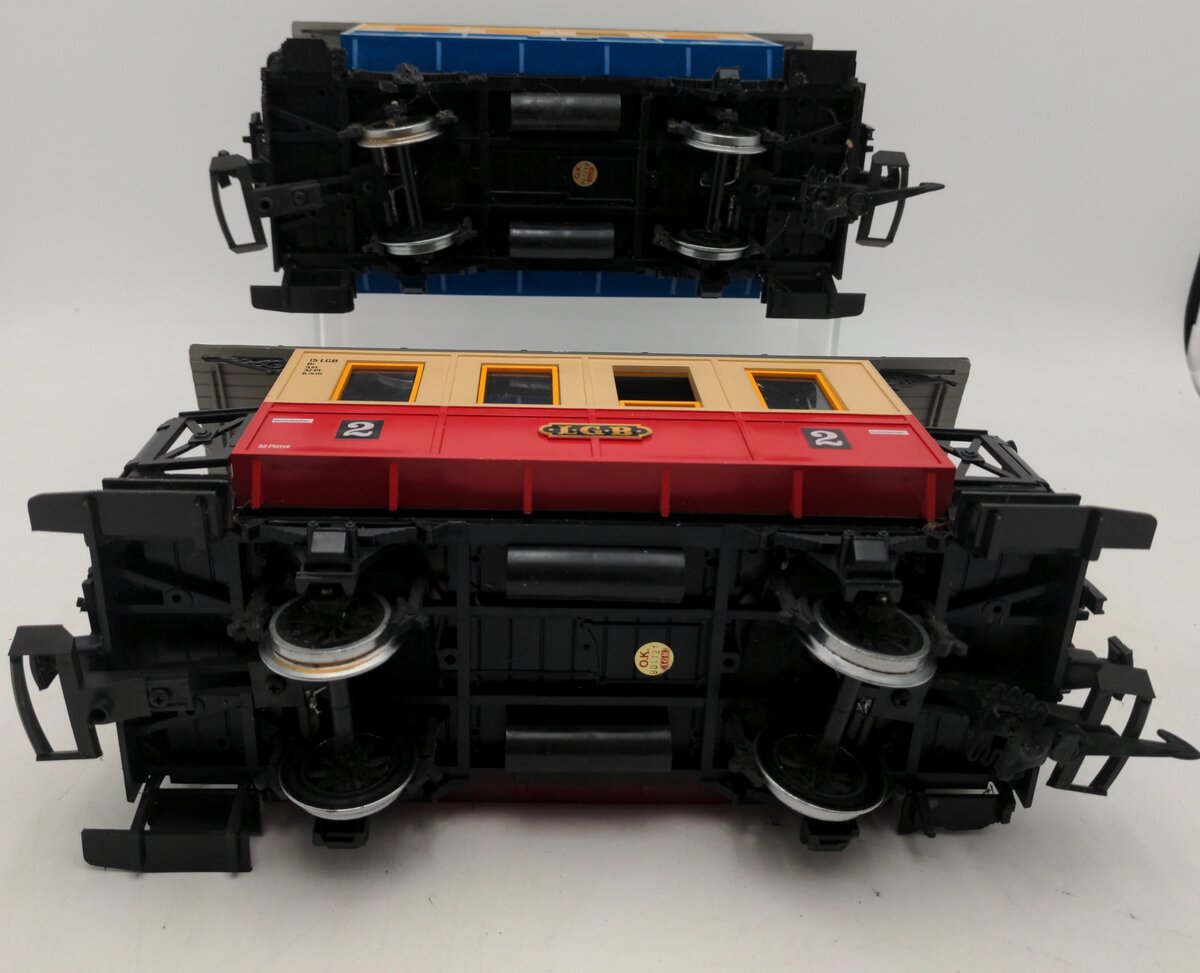 LGB 20301 G Scale Steam Passenger Train #2 Red & Blue Only
