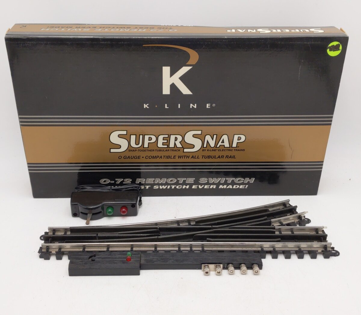 K-Line K-0775 O SuperSnap 72" Left Hand Remote Control Switch Turnout EX/Box
