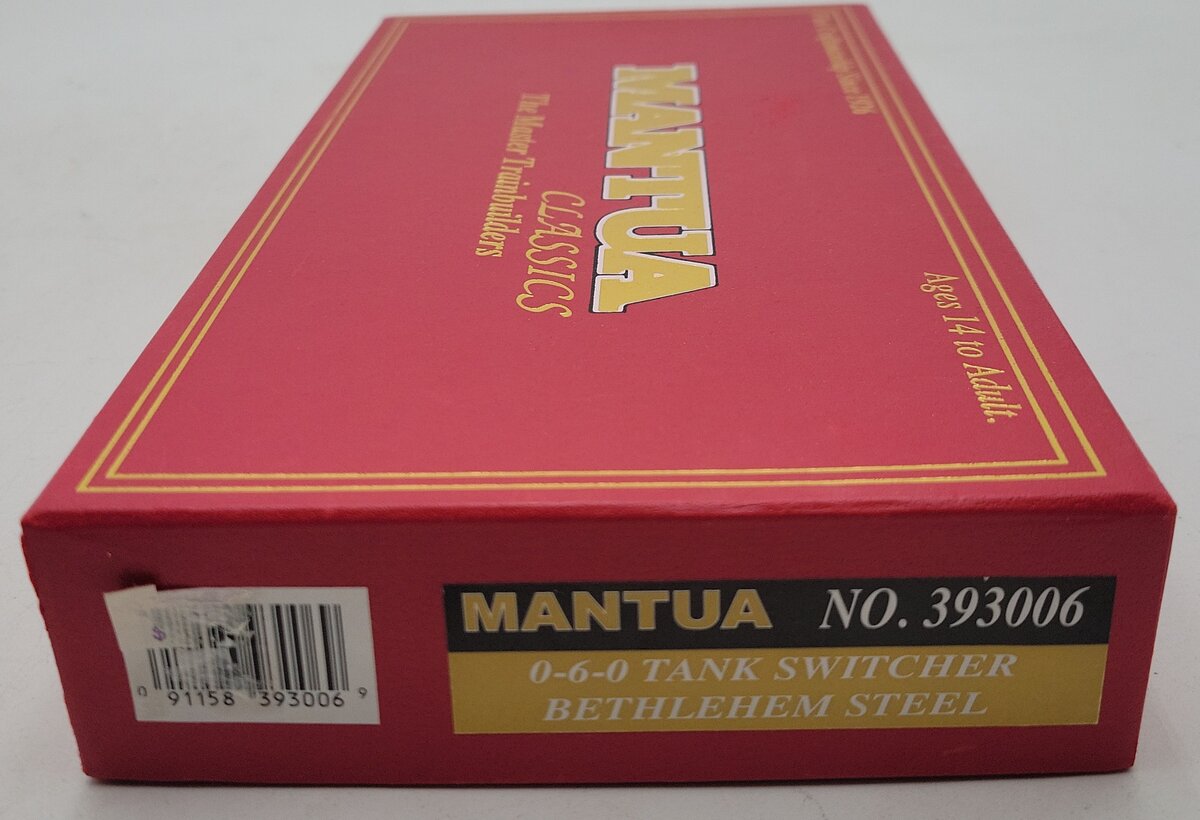Mantua 393006 HO Bethlehem Steel 0-6-0 Powered Tank Switcher #15 EX/Box