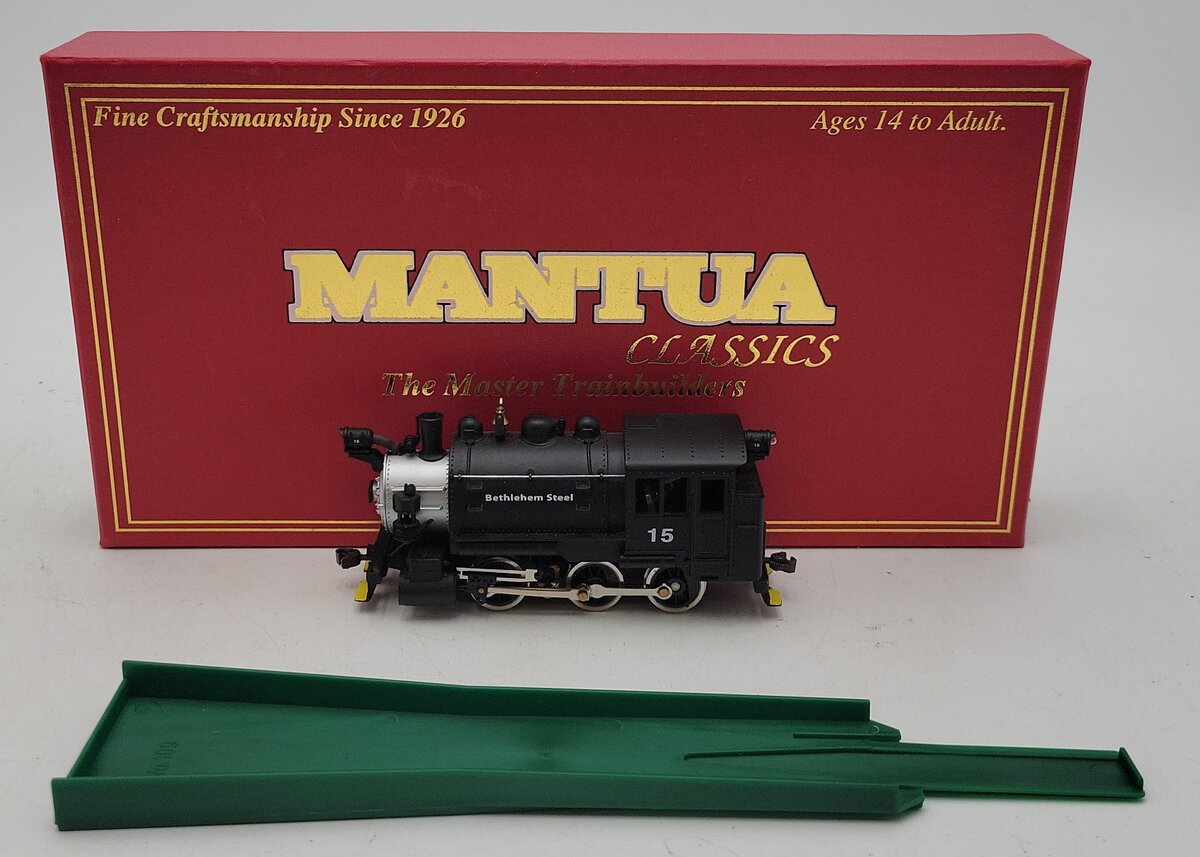 Mantua 393006 HO Bethlehem Steel 0-6-0 Powered Tank Switcher #15 EX/Box