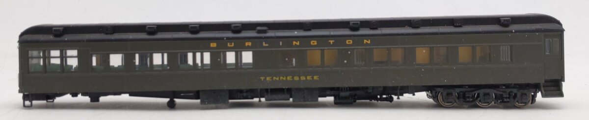 Walthers 932-10453 HO Burlington Pullman Heavyweight Solarium-Observation Car VG