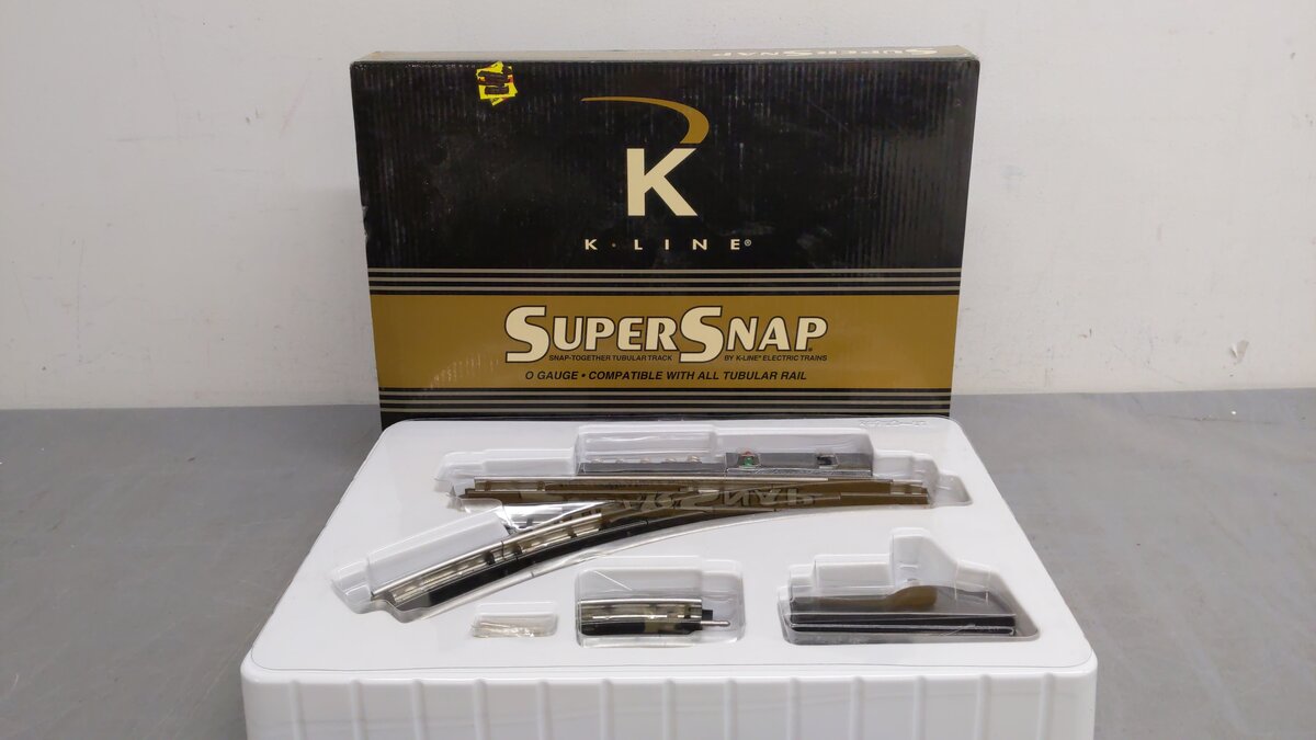 K-Line K-0763 O SuperSnap 31" Left Hand Remote Switch Turnout EX/Box