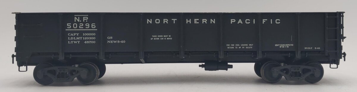 O Scale BRASS Northern Pacific Drop Bottom Gondola #50296 - Painted VG