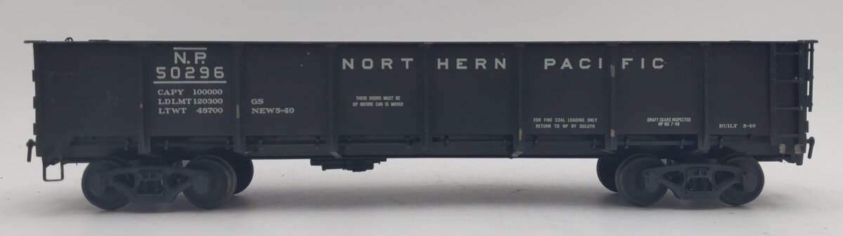 O Scale BRASS Northern Pacific Drop Bottom Gondola #50296 - Painted VG