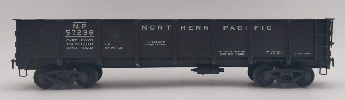 O Scale BRASS Northern Pacific Drop Bottom Gondola #57298 [2-Rail] EX
