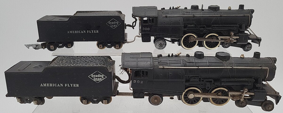 American Flyer Vintage S Reading 4-4-2 Atlantic Steam Locomotives & Tenders [2] VG