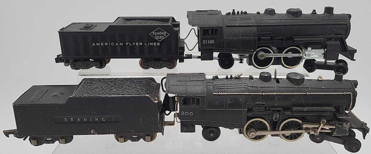 American Flyer Vintage S Reading Atlantic 4-4-2 Steam Locomotives & Tenders [2] VG