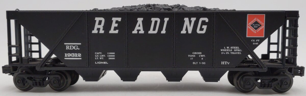 Lionel 6-19312 O Gauge Reading Hopper with Coal Load EX