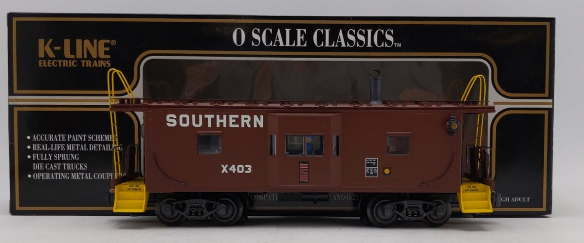 K-Line K612-2011 O Gauge Southern Bay Window Illuminated Caboose EX/Box