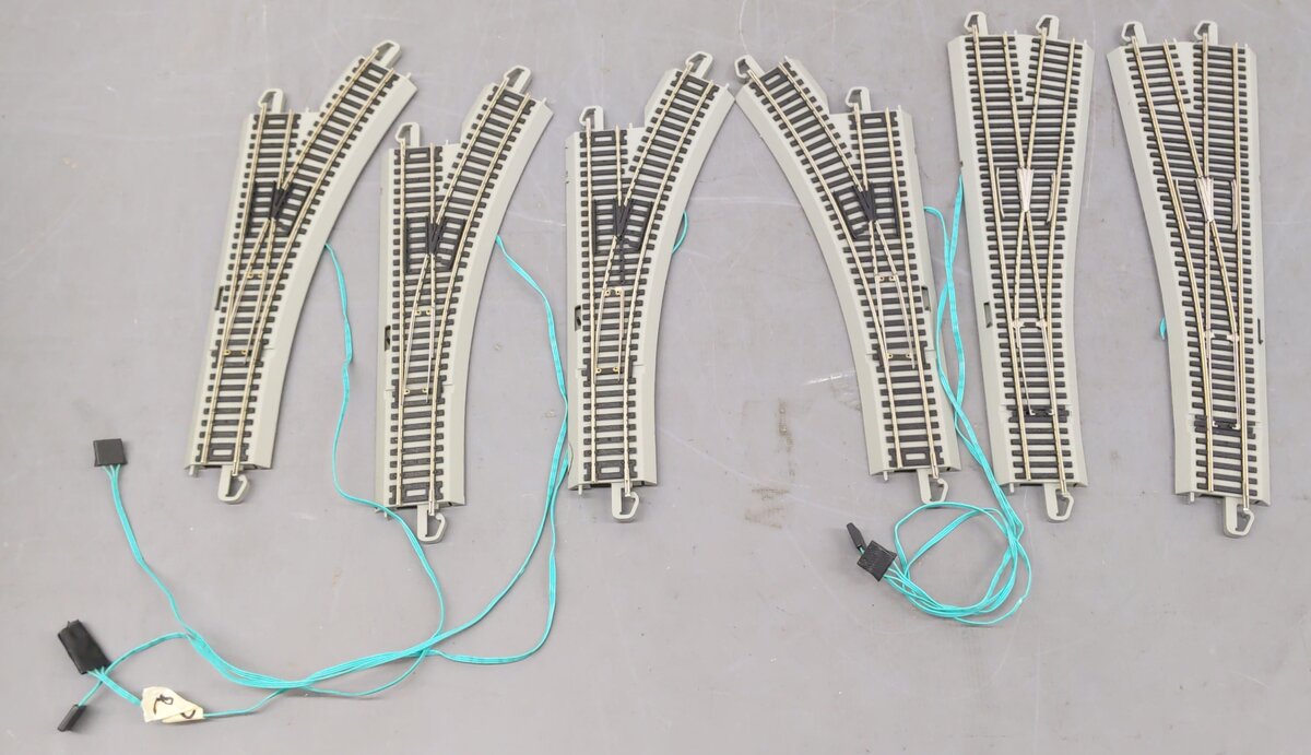 Bachmann HO Assorted E-Z Track  Left & Right Switches [6] LN
