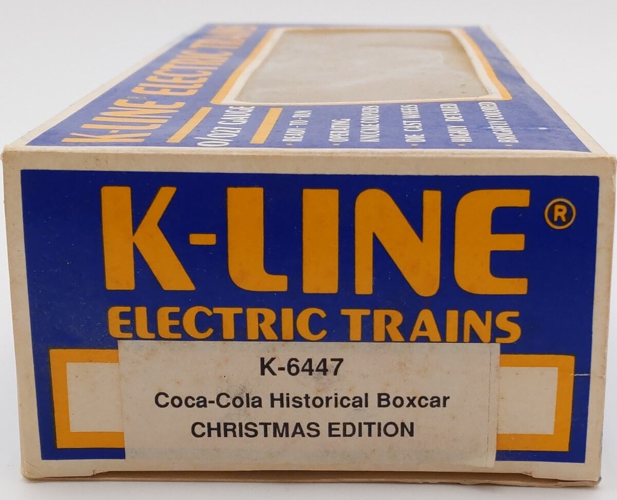 K-Line K6447 O Gauge Coca-Cola Historical Boxcar - Christmas Edition EX/Box