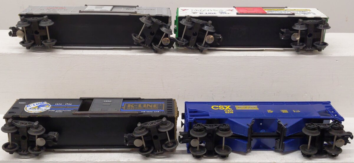 K-Line O Assorted Freight Cars K6477, K90004, K90001, K6216 [4] EX/Box