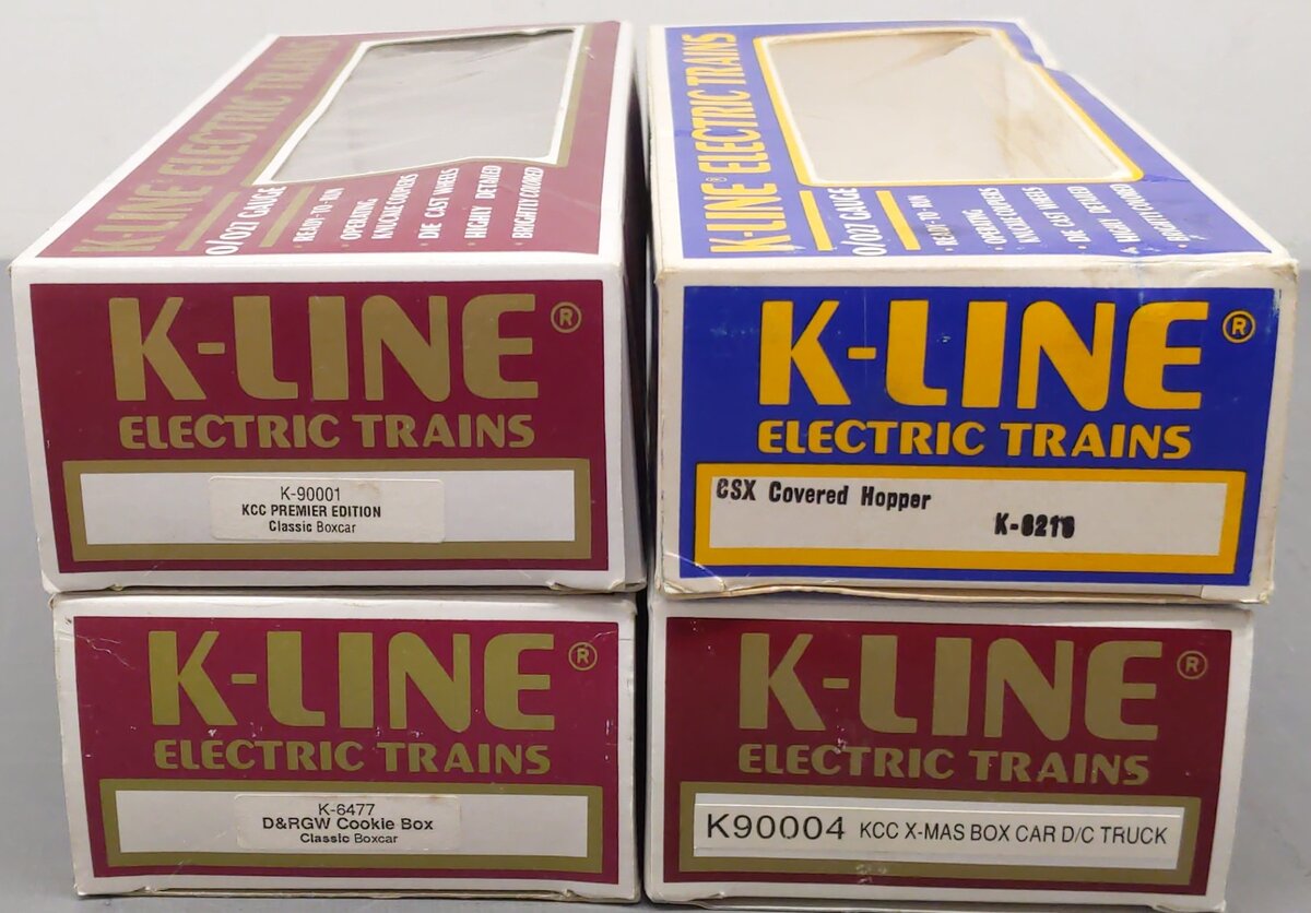 K-Line O Assorted Freight Cars K6477, K90004, K90001, K6216 [4] EX/Box
