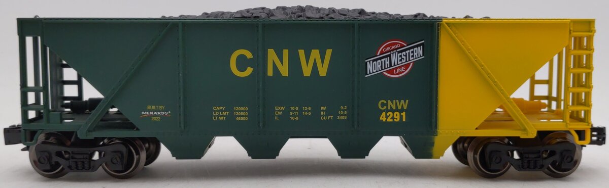 Menards 279-3574 O Scale Chicago & North Western Coal Hopper Car #4291 EX