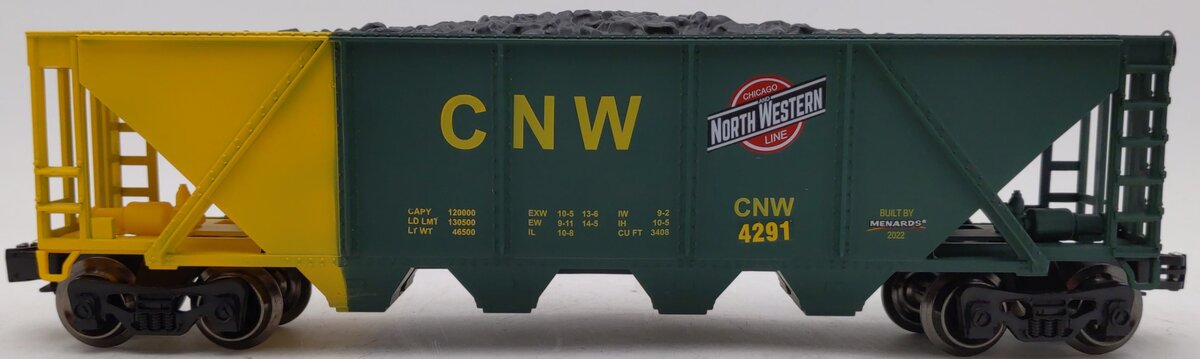 Menards 279-3574 O Scale Chicago & North Western Coal Hopper Car #4291 EX