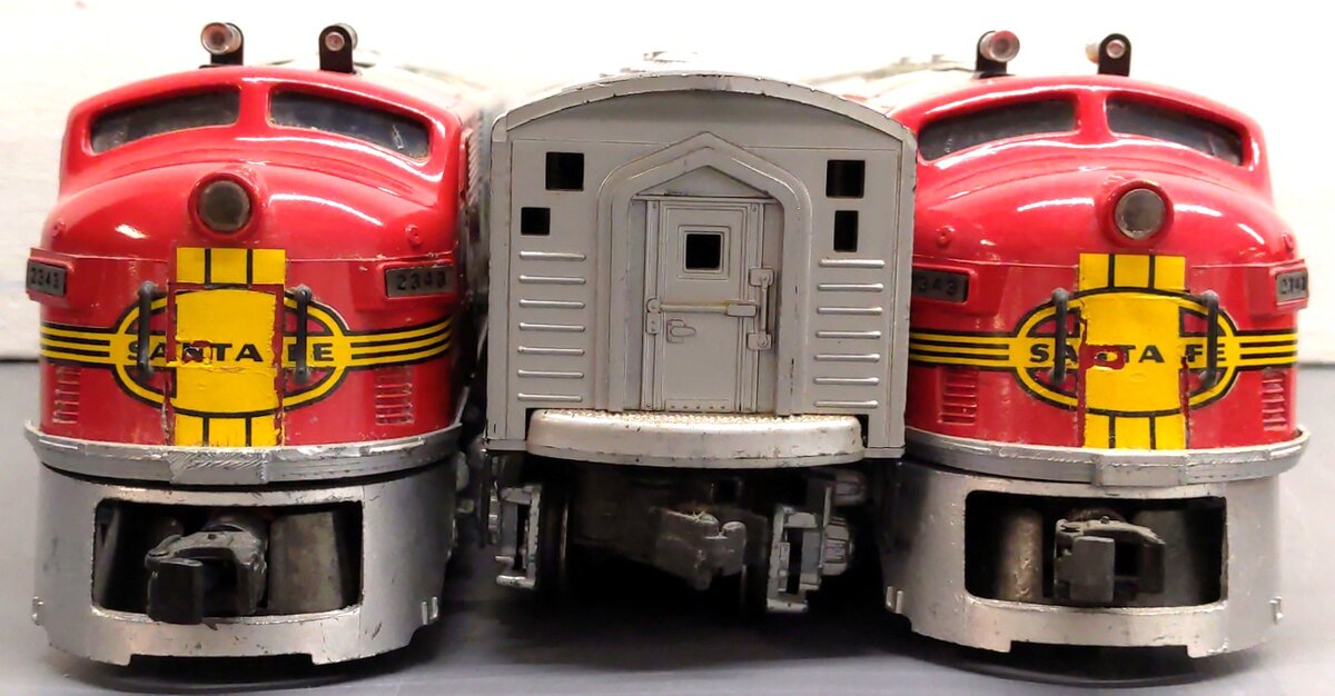 Lionel 2343 Vintage O Santa Fe F3 ABA Diesel Locomotive Set VG