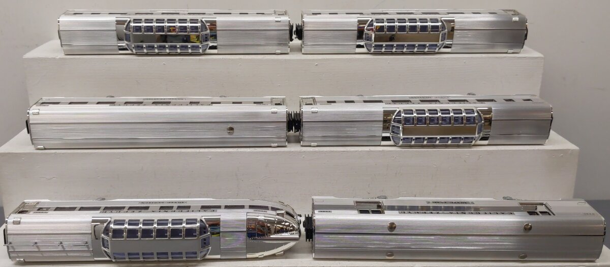 K-Line K4613 O California Zephyr 15" Aluminum Passenger Cars (Set of 6) EX/Box