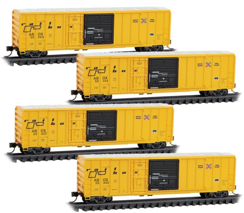 Micro-Trains 99300223 N Scale TTX 50' Railbox ABOX with Foam Nest (Pack of 4) NIB