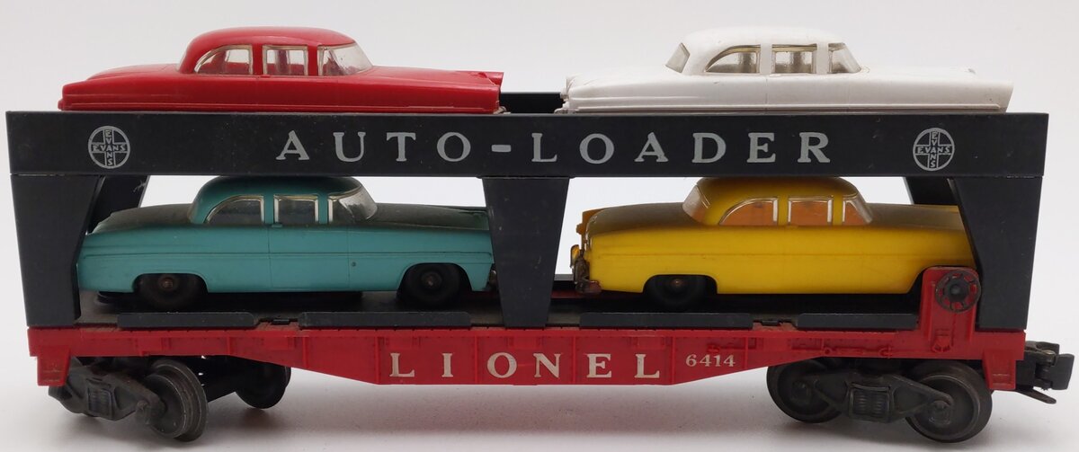 Lionel 6414 Vintage O Gauge Postwar Evans Autoloader with 4 Automobiles VG
