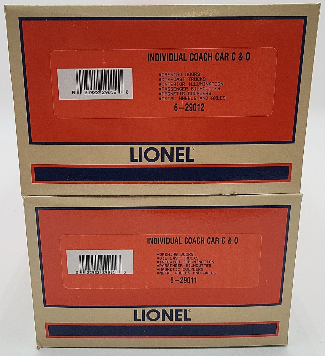 Lionel 6-29010 O Gauge Chesapeake and Ohio Heavyweight Passenger Car (Set of 2) LN/Box