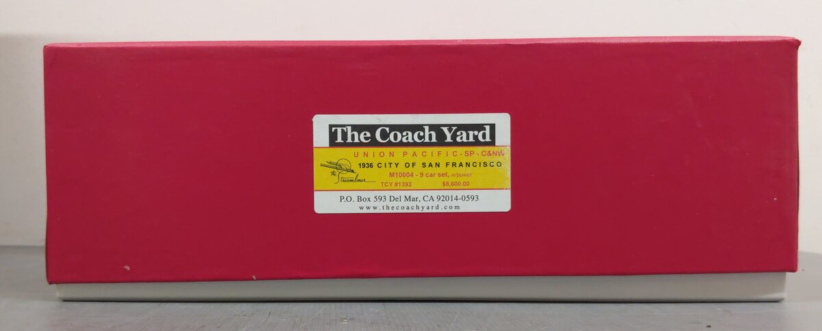 The Coach Yard TCY 1392 HO Brass UP Union Pacific M-10004 9 Cars 2 Motive Set EX/Box