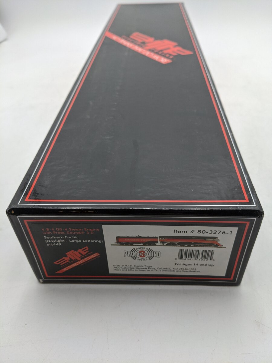 MTH 80-3276-1 HO Southern Pacific 4-8-4 GS-4 Steam Locomotive with PS 3.0 #4449 EX/Box