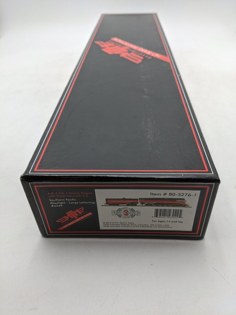 MTH 80-3276-1 HO Southern Pacific 4-8-4 GS-4 Steam Locomotive with PS 3.0 #4449 EX/Box