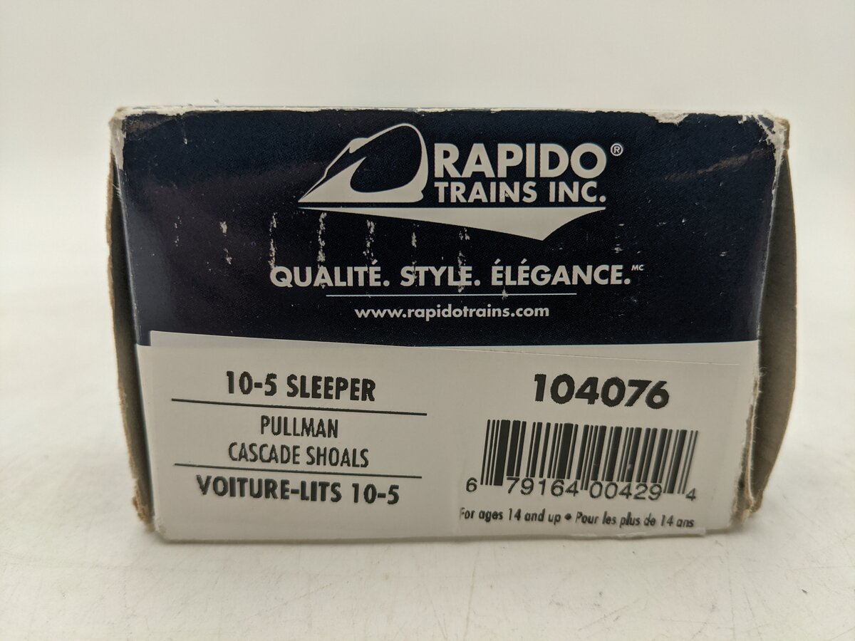 Rapido Trains 104076 HO Pullman "Cascade Shoals" 10-5 Sleeper EX/Box