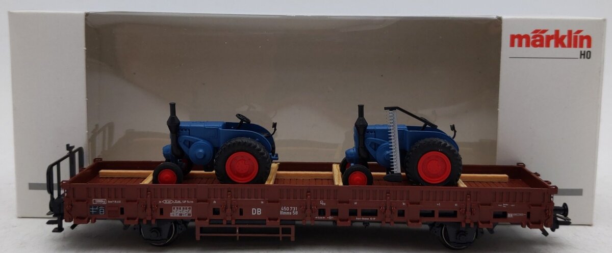 Marklin 46948 HO DB Flatcar w/ 2 Tractors EX/Box