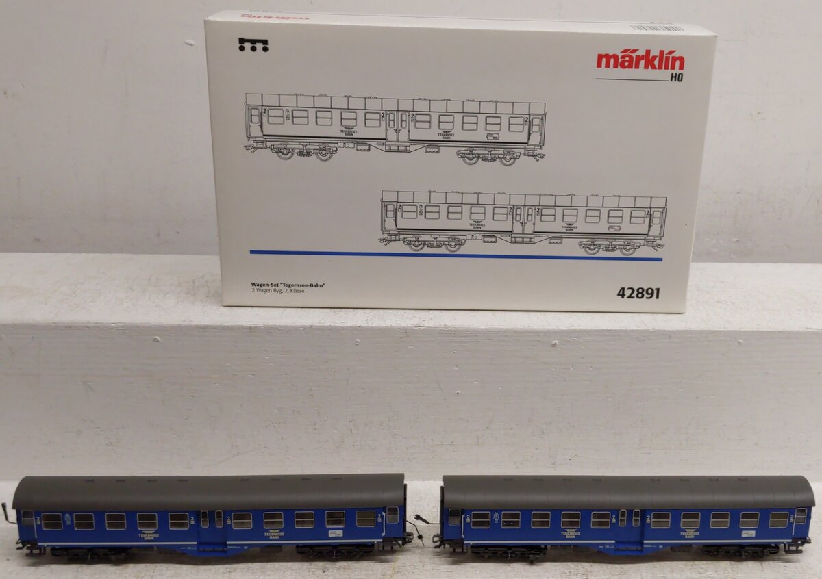 Marklin 42891 HO Scale Tegernsee Railroad Passenger Car Set EX/Box