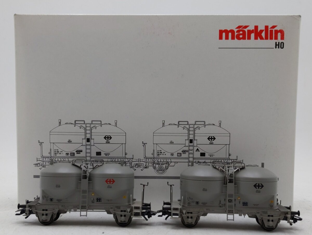 Marklin 47613 HO Scale Set of 2 Silo Container Cars LN/Box