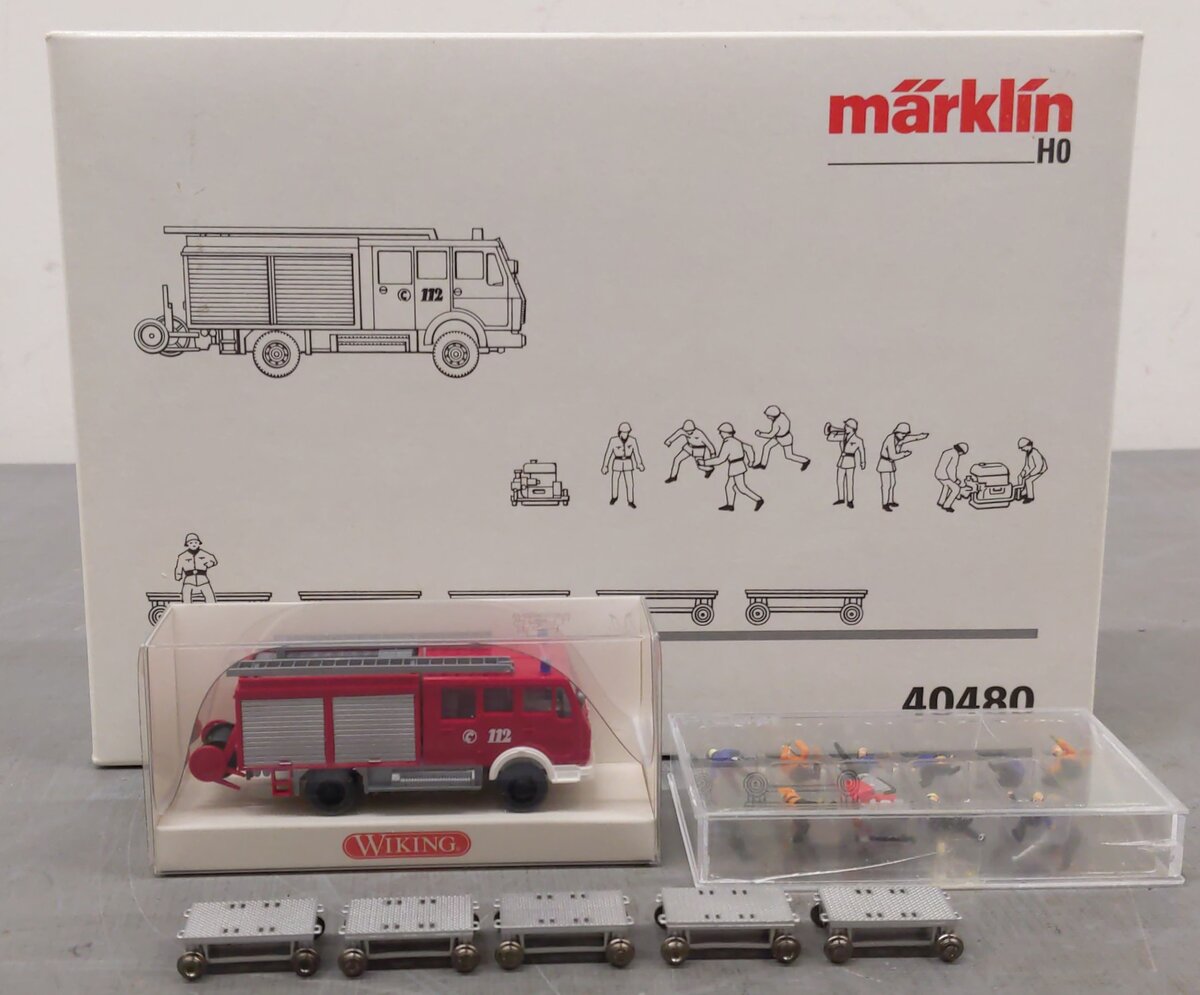 Marklin 40480 HO Tunnel Rescue Train Add-On Set EX/Box