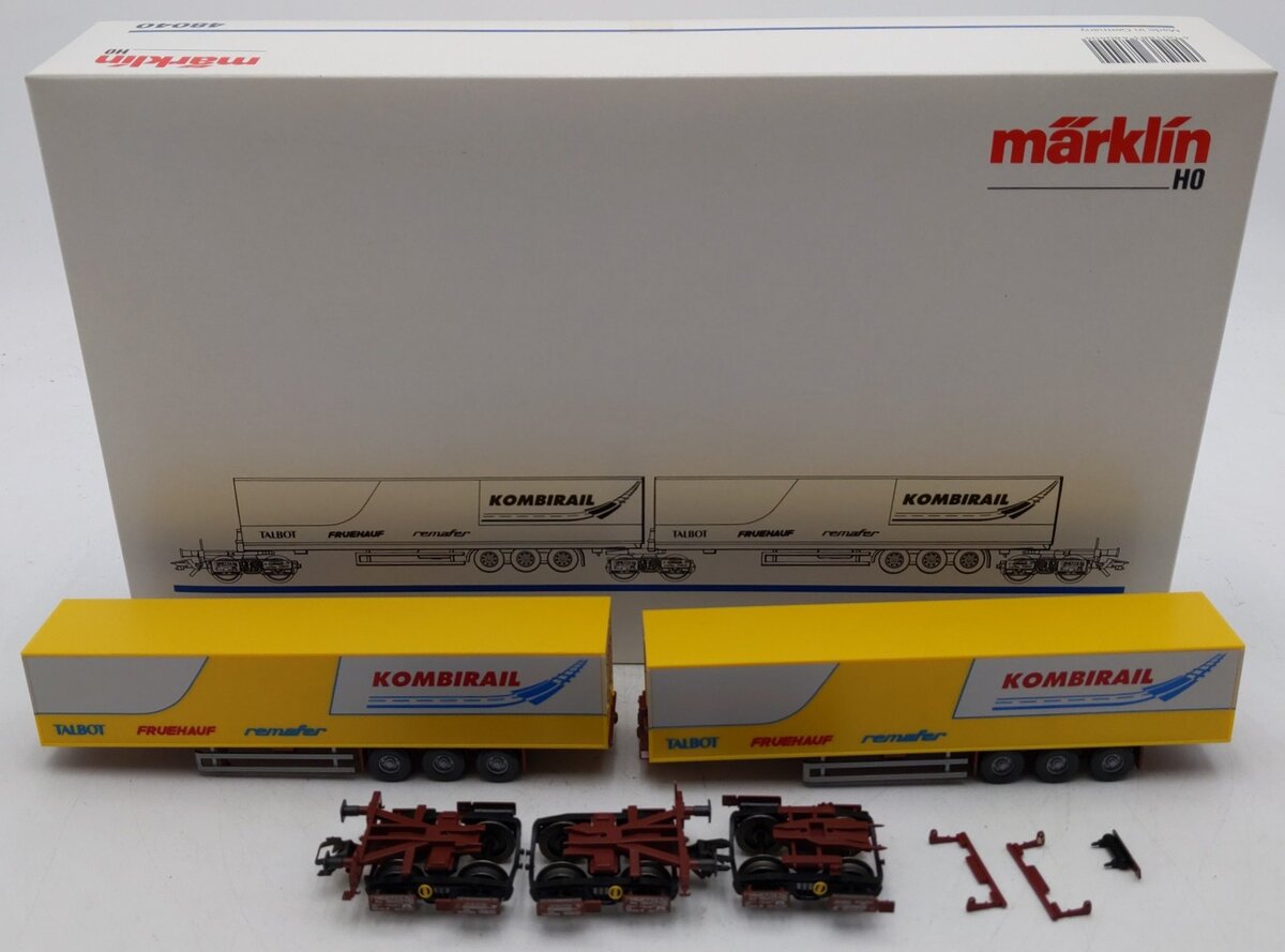 Marklin 48040 HO Scale KOMBIRAIL Semi Trailer Unit (2) VG/Box